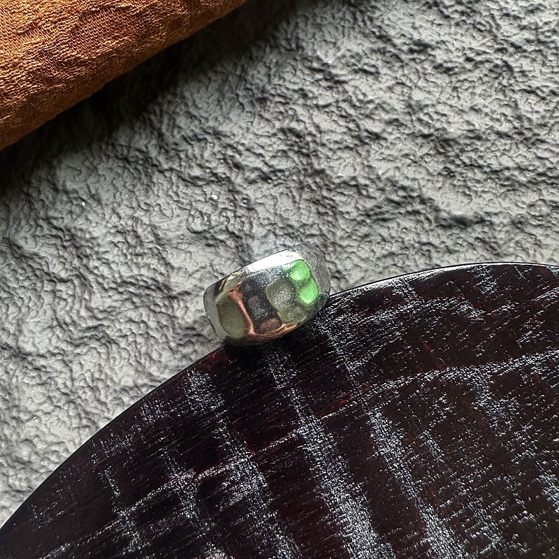 Retro prsten od nehrđajućeg čelika s otvorenim dizajnom i udarenom teksturom, široka verzija, unisex