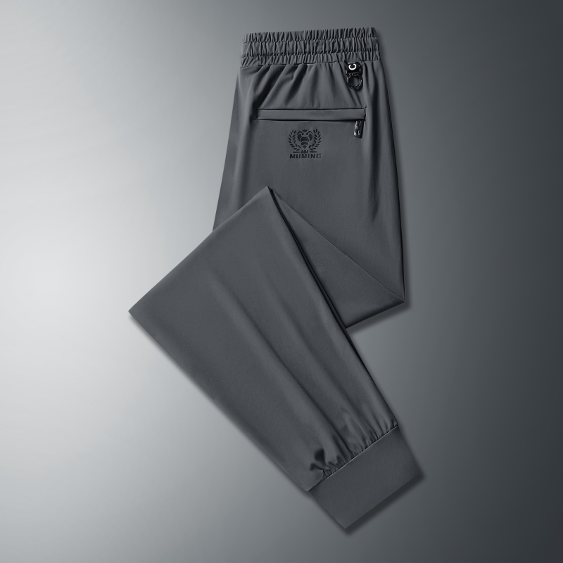 Férfi nyári gyorsan száradó nylon Ice Silk nadrág, egyenes szabás, casual, plusz méret