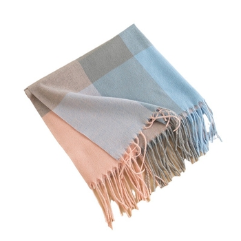 Šal s blok uzorkom u bojama, imitacija kašmira, zimski korejski stil, veličina 70 × 180 cm