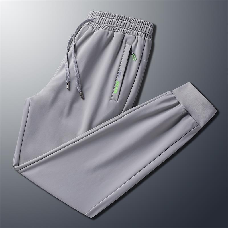 Férfi nyári ice-silk gyorsan száradó, casual egyenes szabású nadrág