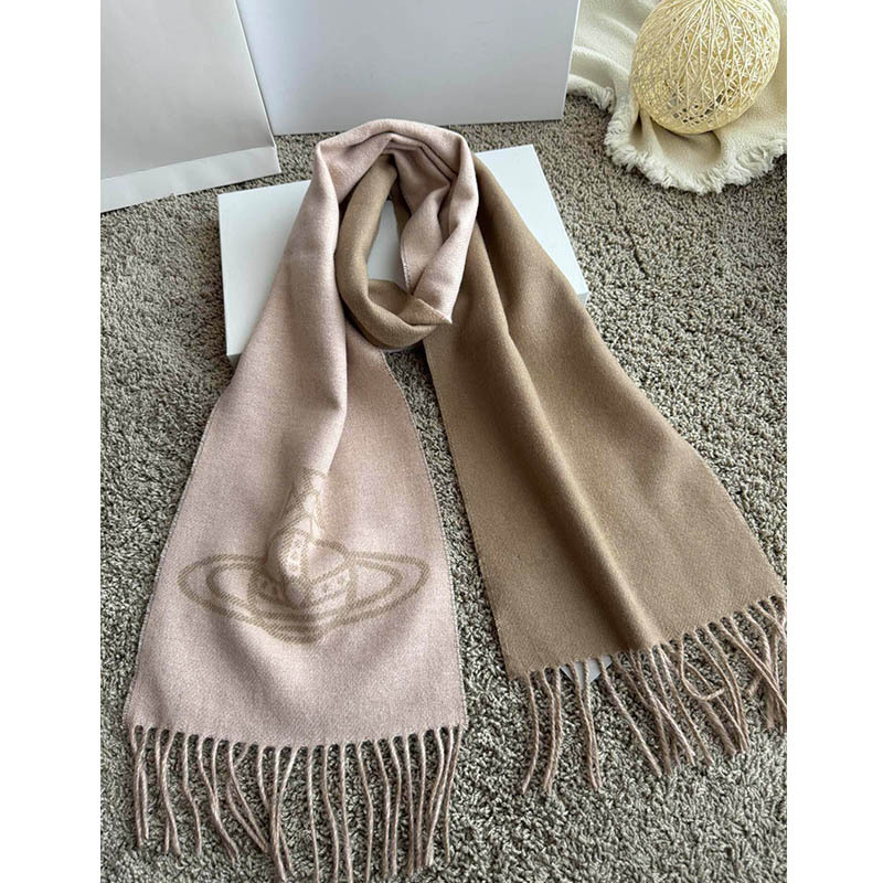 Šal od kašmira i vune Empress Dowager Little Saturn, zimski dvostrani s resicama, 185×27 cm, unisex