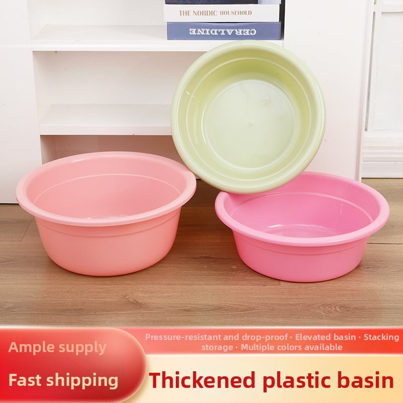 Veliko debelo povišena plastična posuda za pranje rublja, plastična posuda s reklamnim otiskom, umivaonica za lice i ruke