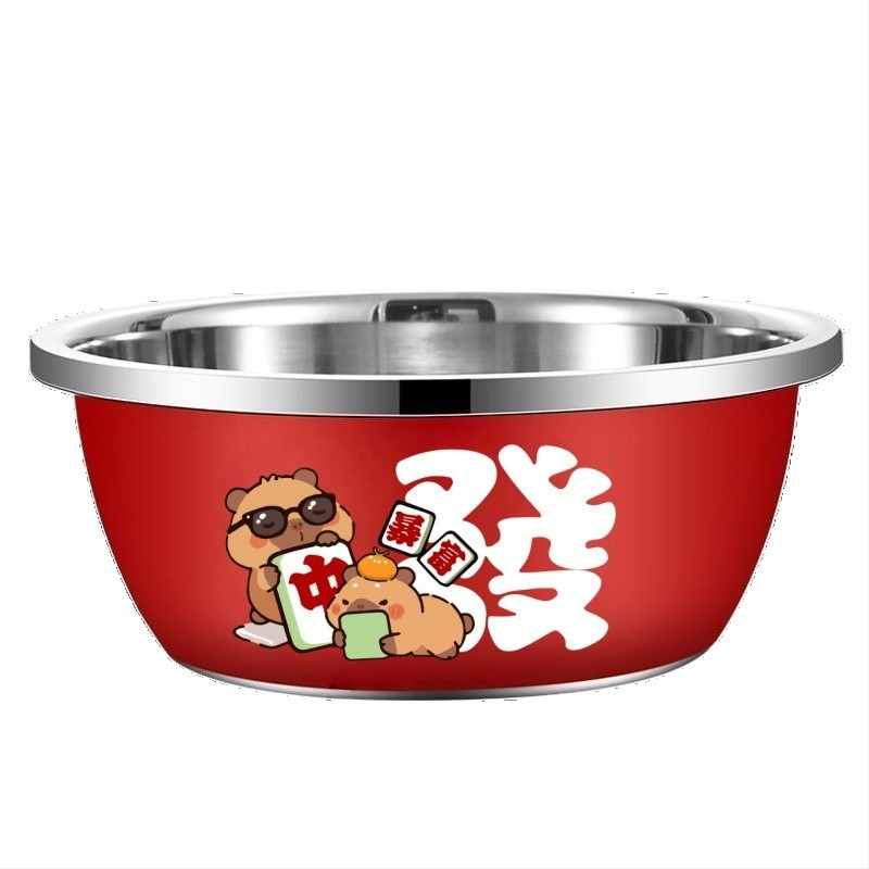 Okrugla posuda od nehrđajućeg čelika, kuhinjska, debeli zidovi, višestruka namjena za pranje povrća, riže, tijesta i voća