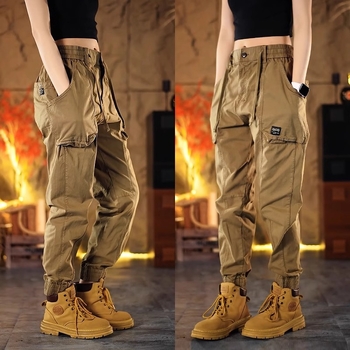 Muške američke retro cargo hlače, slobodan kroj, jogger stil, sportsko casual hlače, haremski stil, duge hlače, proljeće-ljeto 2025