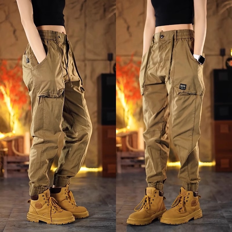 Muške američke retro cargo hlače, slobodan kroj, jogger stil, sportsko casual hlače, haremski stil, duge hlače, proljeće-ljeto 2025