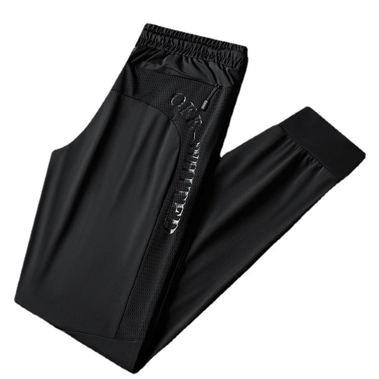 Férfi Ice Silk sportos nadrág, nyári kültéri gyorsszáradás, lélegző, hosszú egyenes szárú