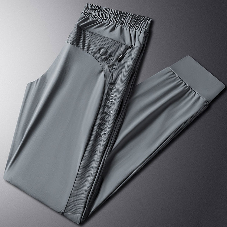 Férfi Ice Silk sportos nadrág, nyári kültéri gyorsszáradás, lélegző, hosszú egyenes szárú