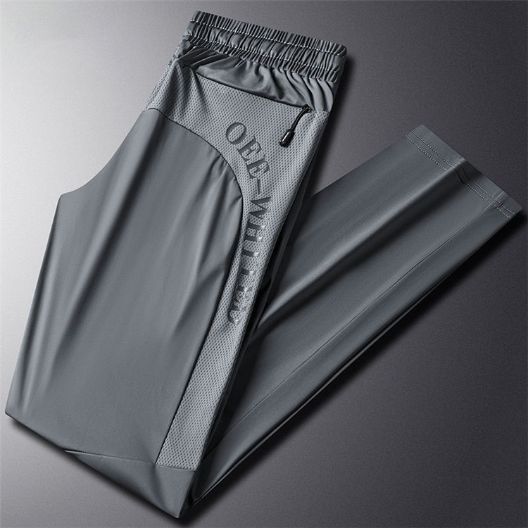 Férfi Ice Silk sportos nadrág, nyári kültéri gyorsszáradás, lélegző, hosszú egyenes szárú