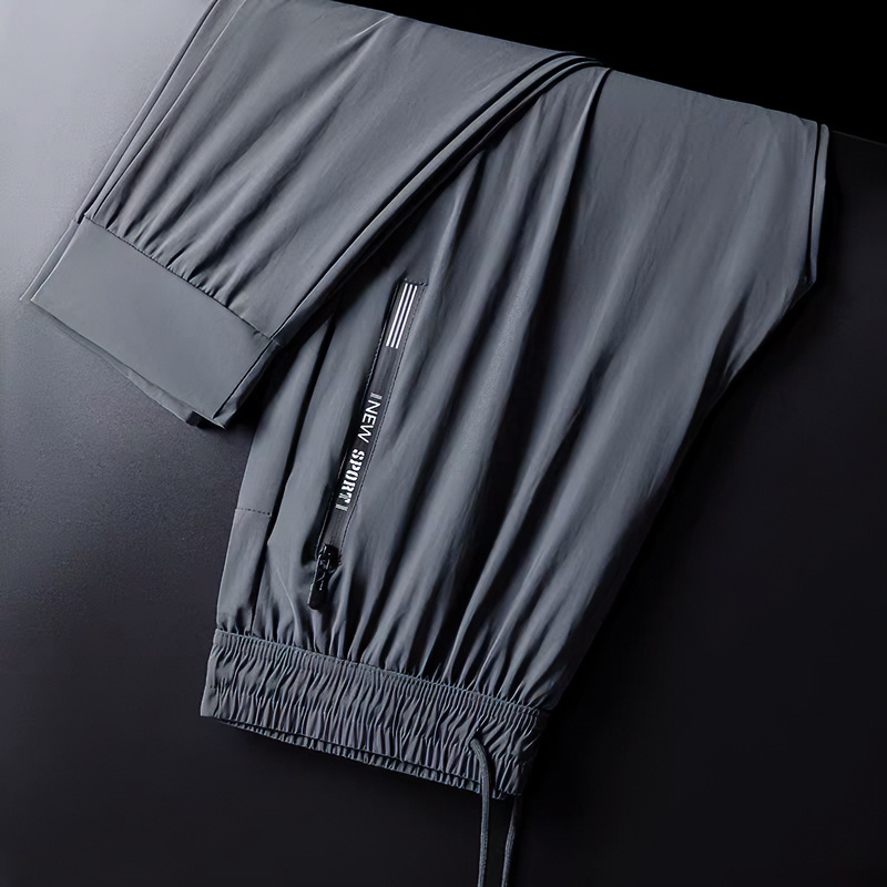 Muške ljetne hlače od Ice Silk, lagane, brzo se suše, ravni kroj, široke nogavice, casual.