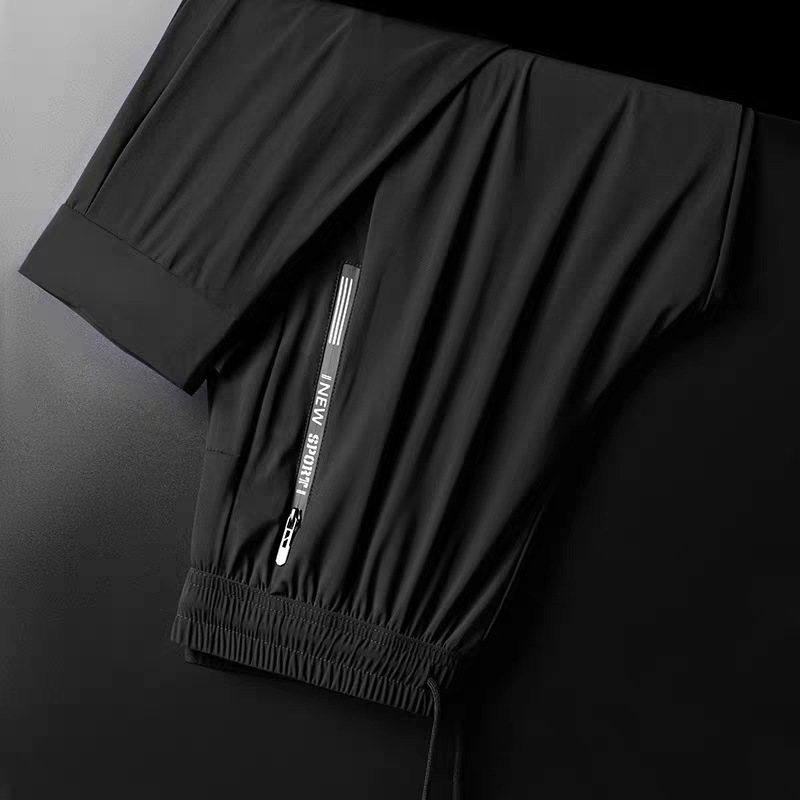 Muške ljetne hlače od Ice Silk, lagane, brzo se suše, ravni kroj, široke nogavice, casual.