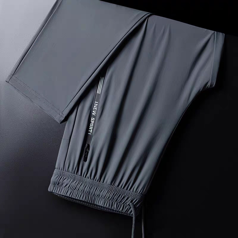 Muške ljetne hlače od Ice Silk, lagane, brzo se suše, ravni kroj, široke nogavice, casual.