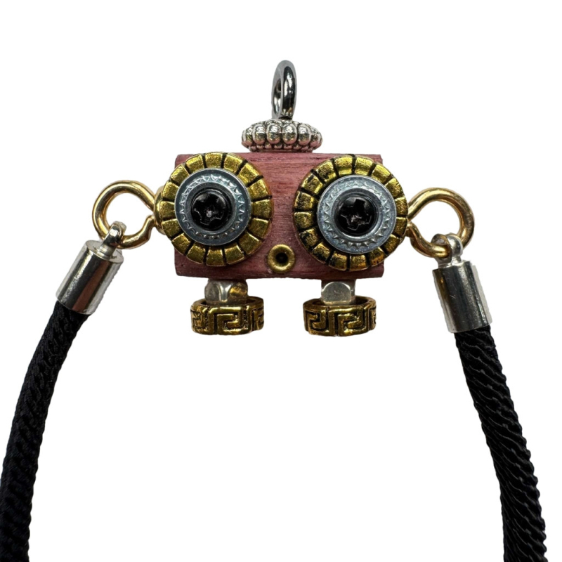 Ručna drvena pletena narukvica s punk robotom, unisex