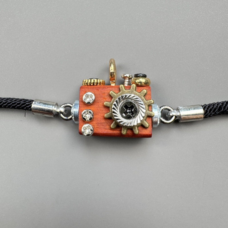 Ručna drvena pletena narukvica s punk robotom, unisex