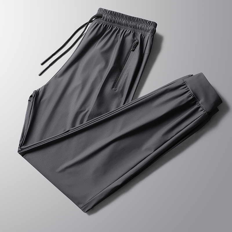 Férfi Ice Silk nyári nadrág – könnyű, gyorsan száradó, egyenes szabású, sportos mindennapi nadrág