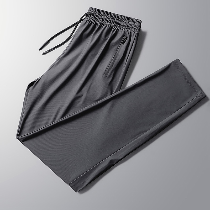 Férfi Ice Silk nyári nadrág – könnyű, gyorsan száradó, egyenes szabású, sportos mindennapi nadrág