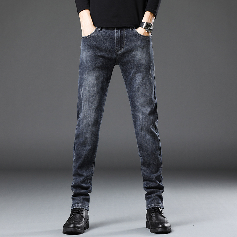 Férfiaknak Slim-Fit skinny farmernadrág, nyári könnyű és rugalmas