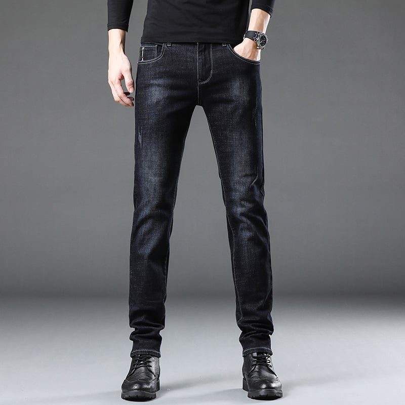 Férfiaknak Slim-Fit skinny farmernadrág, nyári könnyű és rugalmas