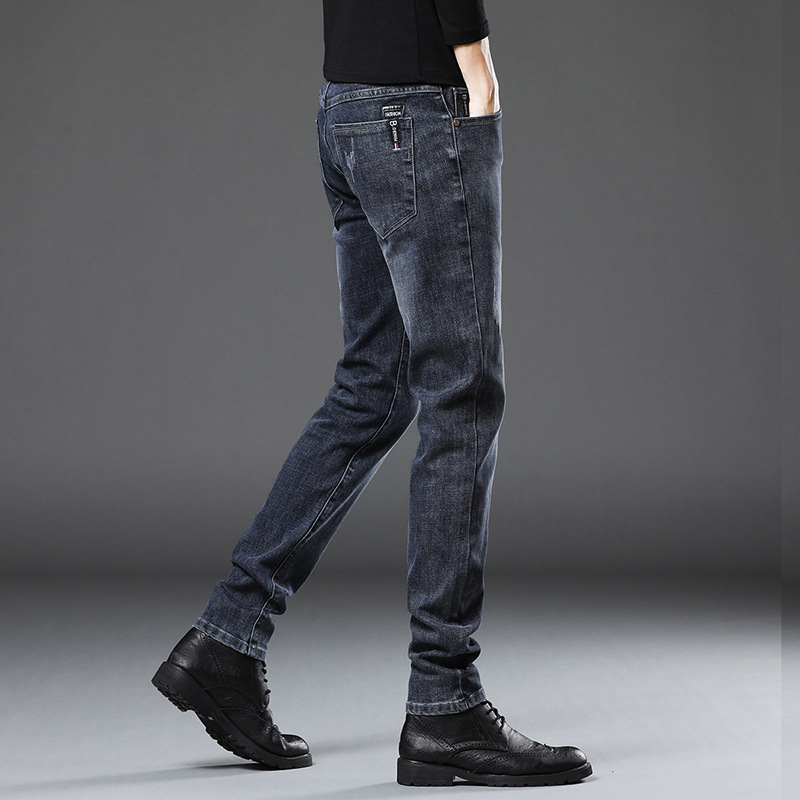 Férfiaknak Slim-Fit skinny farmernadrág, nyári könnyű és rugalmas