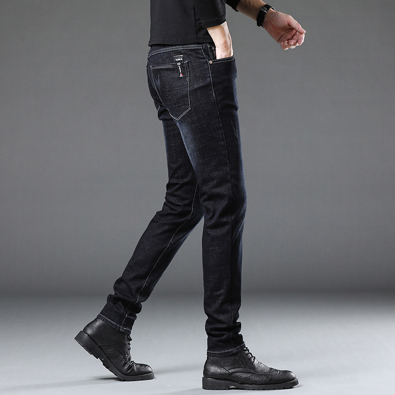 Férfiaknak Slim-Fit skinny farmernadrág, nyári könnyű és rugalmas