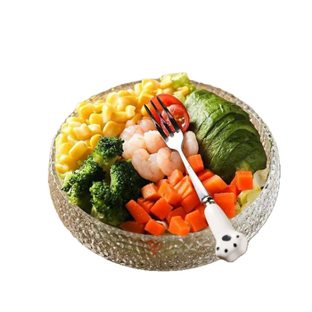 Japanski stil staklena zdjela sa zlatnim obrubom, prozirna posuda za voće, moderna zdjela za salate i povrće, kućanski posuđe, kreativna zdjela za hladna jela i ramen