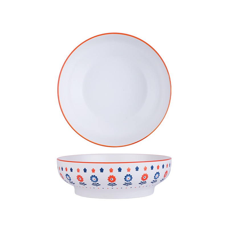 Porcelanska velika zdjela promjera 9 inča, sjajna glazura, pogodna za mikrovalnu pećnicu