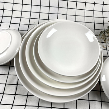 Bijeli porcelanski tanjur za voće, 6 inča; duboki tanjur 18 inča za restoran