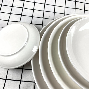 Bijeli porcelanski tanjur za voće, 6 inča; duboki tanjur 18 inča za restoran