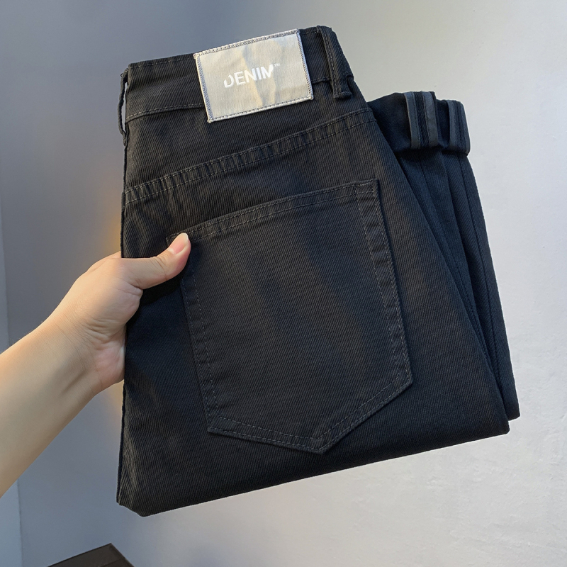 Muške casual traperice od denima, jesenja kolekcija, slim-fit uz lagano opuštenu ravnu nogavicu, bež boja, osnovni stil, vrhunska kvaliteta