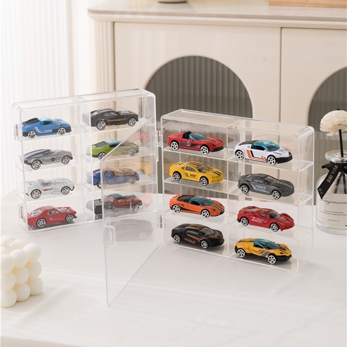 Akrilna kutija za izlaganje modela automobila 1:64, prozirna, otporna na prašinu