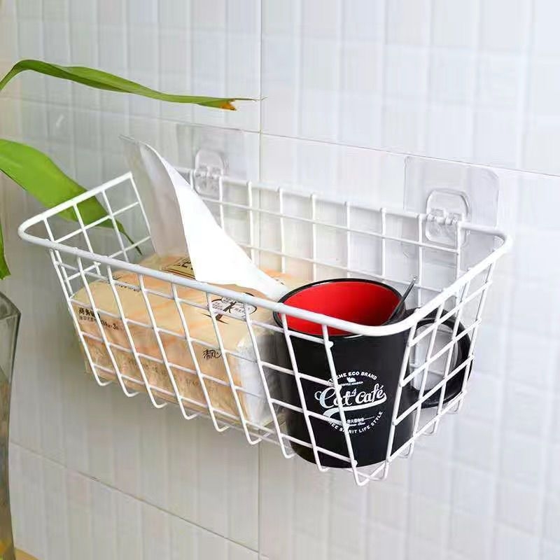 Zidni koš za pohranu od kovanog željeza, moderan minimalistički dizajn, pogodna za kuhinju, kupaonicu, dom učenika i spavaću sobu