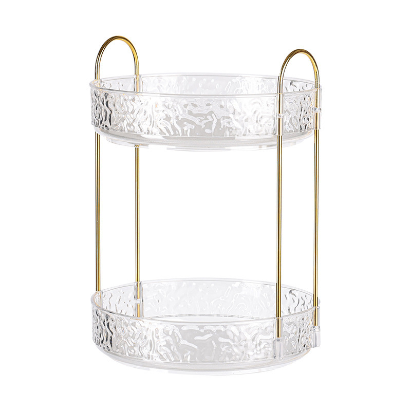 Trostruki rotirajući organizator za pohranu s uzorkom ledenog glečera – za kuhinju, kozmetiku i nakit, stolni, pokretni