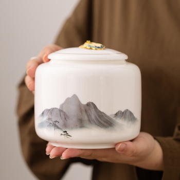Veliki dvostruki keramički čajni set u darovnoj kutiji s praznim posudama za čaj — zeleni čaj, crni čaj, Longjing, Dianhong, Pu'er