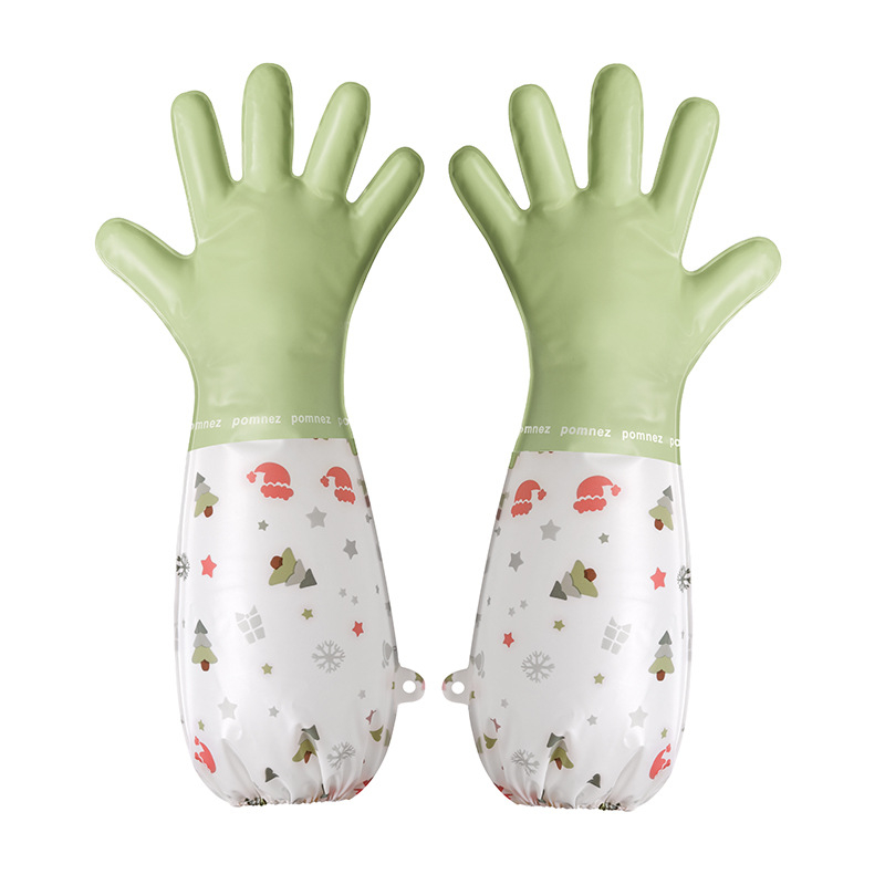 Duge rukavice za pranje posuđa s flis podstavom, vodonepropusne, protuklizne, PVC, duljine 30 cm