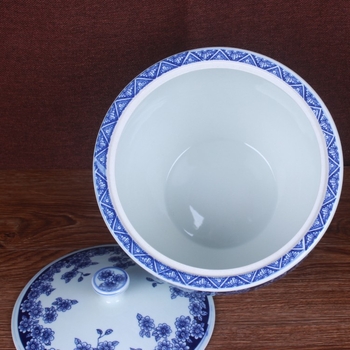 Plavo-bijeli porcelanski spremnik za skladištenje s poklopcem