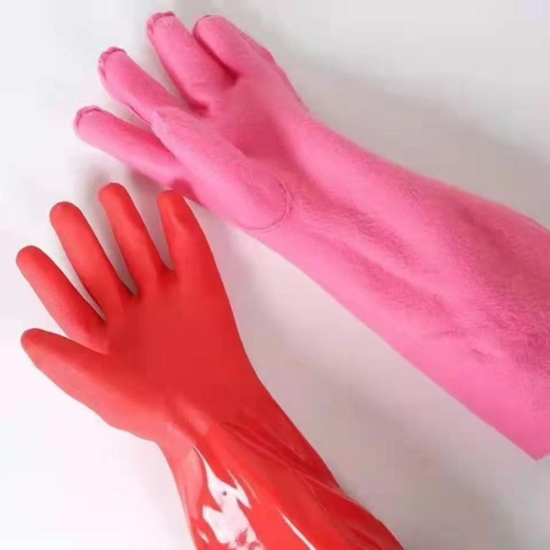 Ženske dugačke rukavice za kuhinju s fleeceom, vodootporne latex rukavice za pranje posuđa
