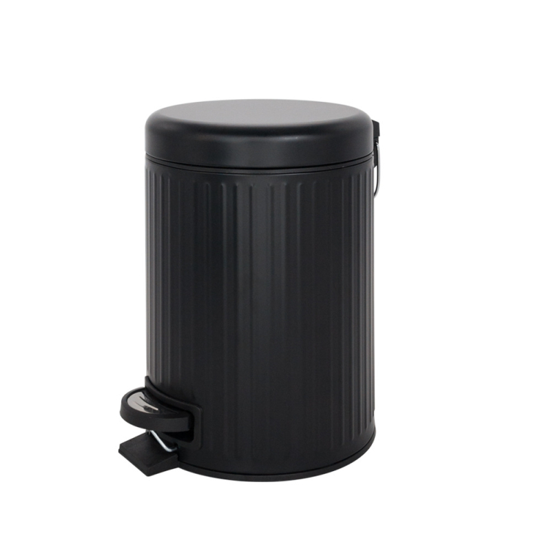 Pedalni kanta za smeće s poklopcem, 5 L, cilindrična, za kućnu upotrebu (kupaonica, WC, kuhinja, dnevni boravak) s logotipom