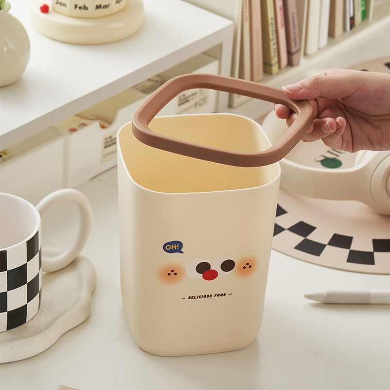 Milk Café stolna kanta za otpad, slatka mala kućna posuda s prstenom za pritiskanje, za dom, studentski dom i ured