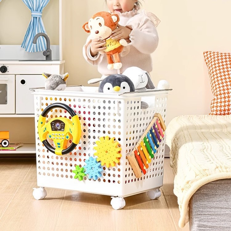 Ekstra velika kutija za skladištenje igračaka u spavaćoj sobi, stohoviva koš za plišane lutke i organizator kolica za bebe