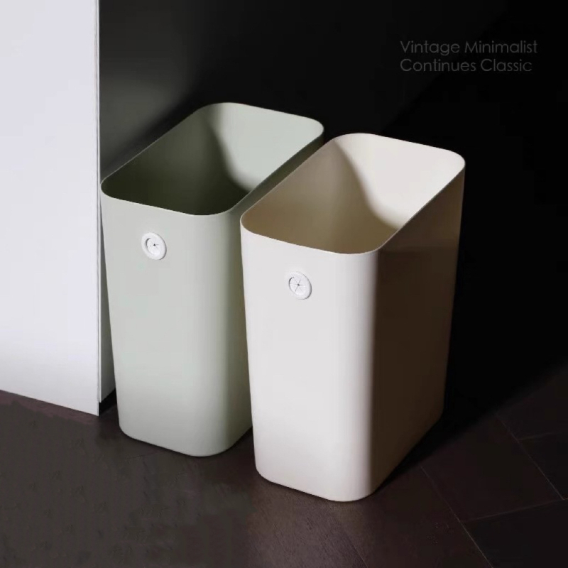 Kantica za otpad bez poklopca, uskog francuskog stila, kvadratnog oblika, 6 l, plastična, za dnevnu sobu, kuhinju, spavaću sobu i kupaonu