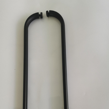 Deblja ručka za staklena vrata od nehrđajućeg čelika, crna, za kupaonicu i ured, razmak rupa 440 mm