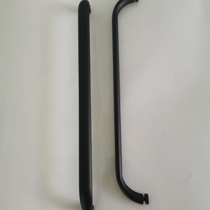Deblja ručka za staklena vrata od nehrđajućeg čelika, crna, za kupaonicu i ured, razmak rupa 440 mm