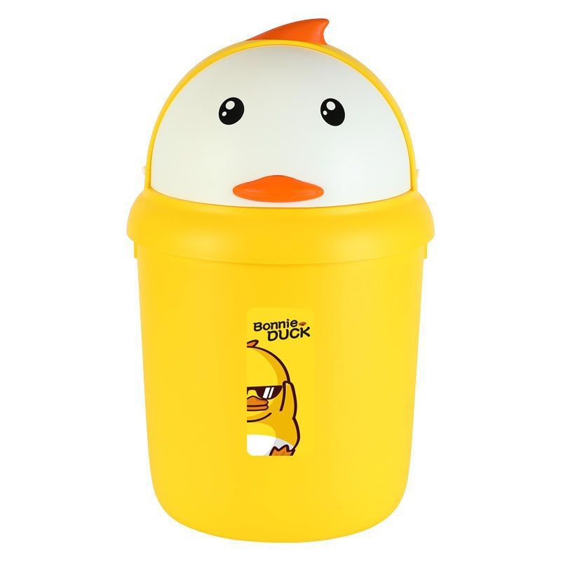 Bonny Duck 8L plastični koš za otpatke s poklopcem, cilindričnog oblika, za kućanstvo, dnevni boravak, dom za studente i kupaonicu