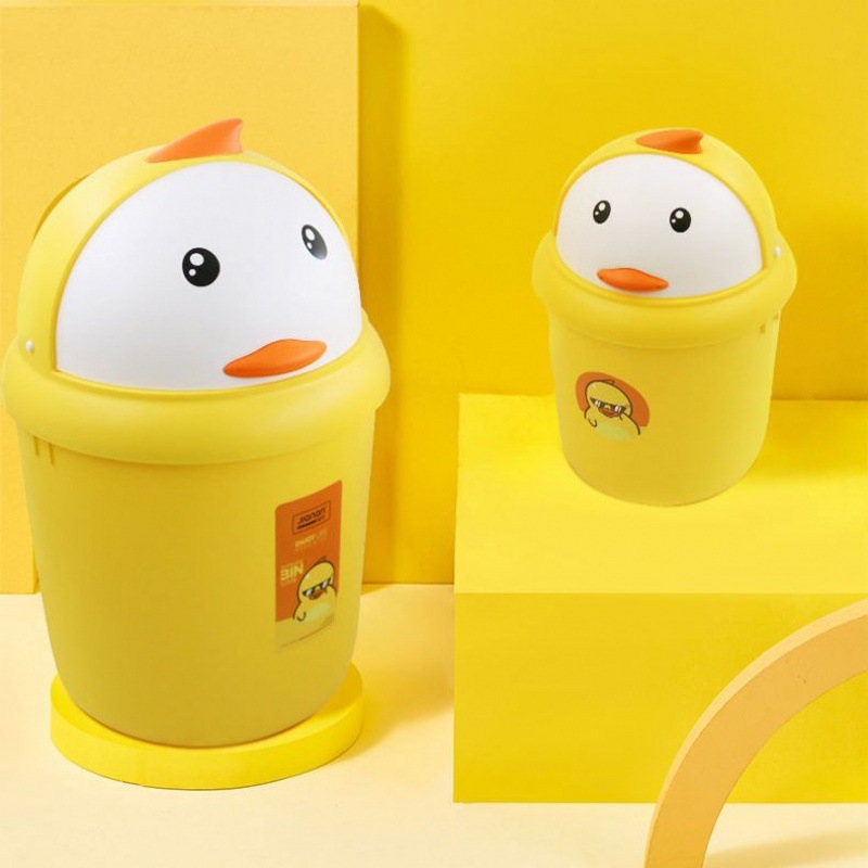 Bonny Duck 8L plastični koš za otpatke s poklopcem, cilindričnog oblika, za kućanstvo, dnevni boravak, dom za studente i kupaonicu