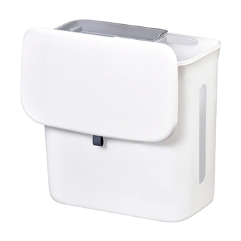 Zidni kuhinjski kanta za otpad s podjelom suho i mokro, klizni poklopac, 12 L, plastika, bijela/siva