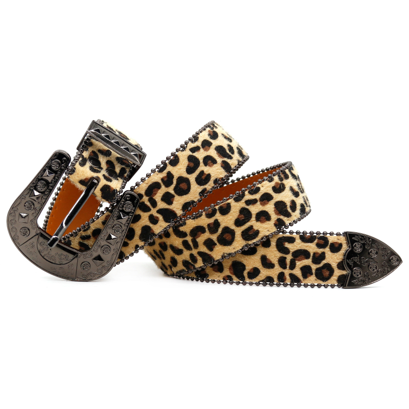 Leopard mintás női öv, dekoratív csattal, PU bőr, elegáns és sokoldalú deréköv