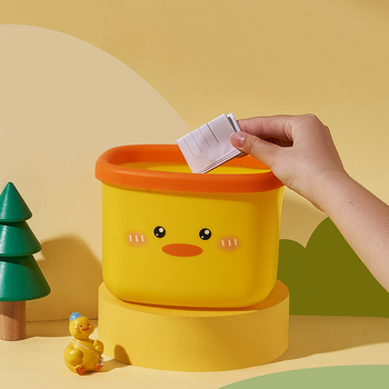 Mali stolni koš za smeće, mini koš za otpatke, sladak crtani dizajn za stol, bez poklopca, higijenski, plastični koš za recikliranje.