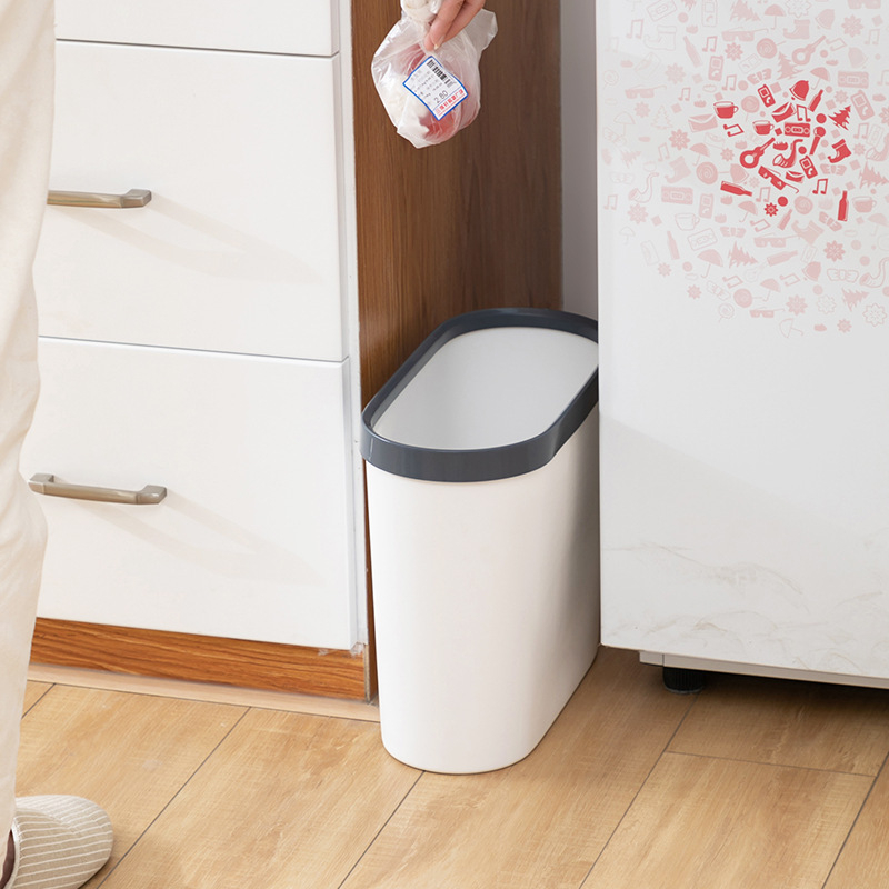 Kućni koš za otpad za prostor između WC-a i kuhinje, s tlačnim prstenom, tri boje, 12 cm