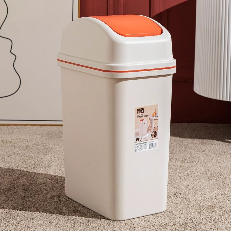 Kanta za otpad s ljulja poklopcem, 12 L, za kupaonicu, WC, kuhinju i dnevni boravak, 2024. model, namijenjena internatima