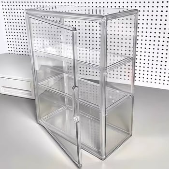 Stolna akrilna kutija za pohranu i izlaganje figurica, prozirna, otporna na prašinu, velik kapacitet, model 34433.