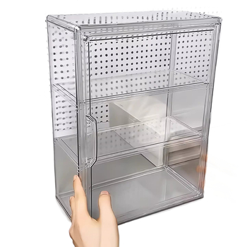 Stolna akrilna kutija za pohranu i izlaganje figurica, prozirna, otporna na prašinu, velik kapacitet, model 34433.